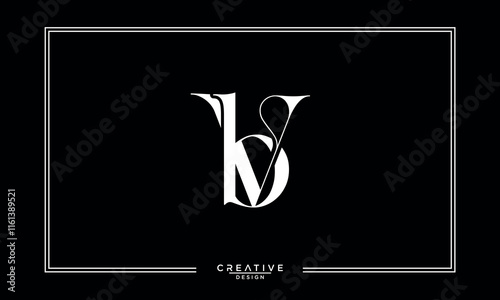 BV, VB, B, V, Abstract letters Logo Monogram