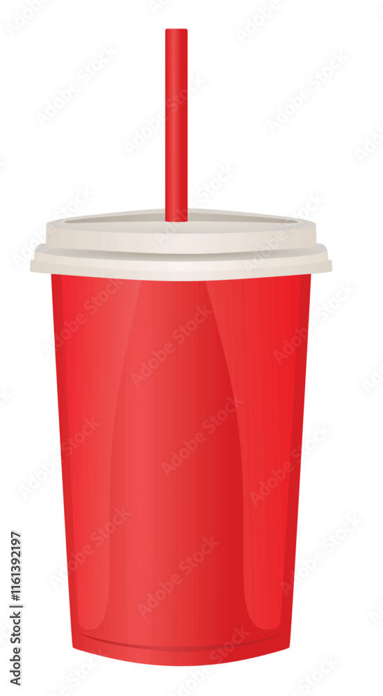 Soda cup with straw, vector Soda cup with straw, vector