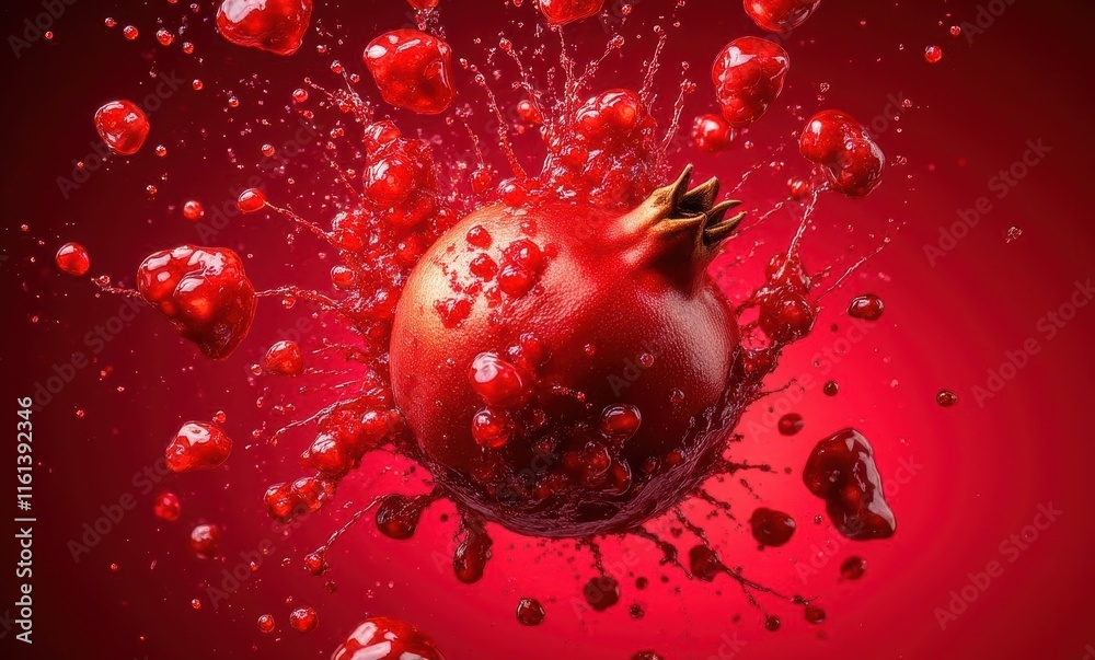 Vivid pomegranate bursting with juice Vivid pomegranate bursting with juice