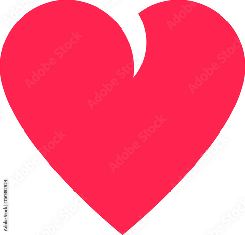 Minimalist vector illustration of a red broken heart symbolizing heartbreak, separation, or the end of a relationship, conveying feelings of sadness and loss on a white background