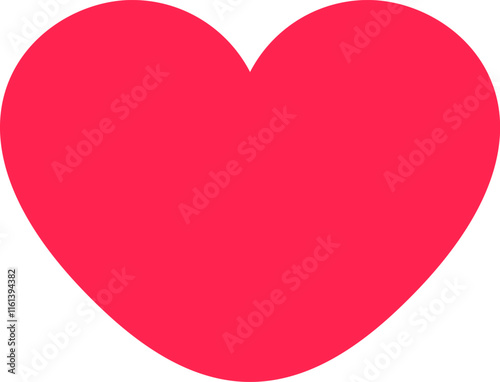 Simple red heart shape symbolizes love, romance, affection, and Valentine s Day, perfect for various design projects related to relationships and emotions