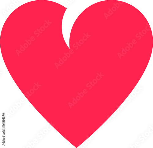 Minimalist vector illustration featuring a red broken heart, representing the emotional turmoil and pain experienced during a difficult breakup and the sorrow of lost love
