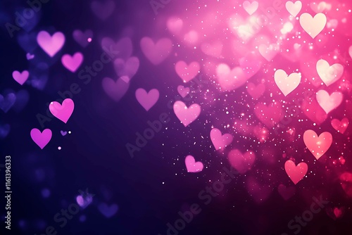 An abstract Valentine's Day background filled with swirling hearts in vibrant reds and pinks, evoking love and romance in a dreamy design.