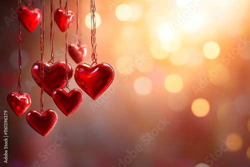 An abstract Valentine's Day background filled with swirling hearts in vibrant reds and pinks, evoking love and romance in a dreamy design.