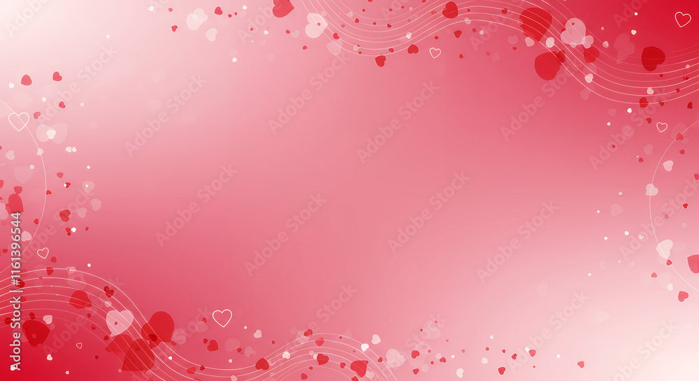 Romantic Pink and Red Heart Background with Swirls for Valentine's Day Romantic Pink and Red Heart Background with Swirls for Valentine's Day