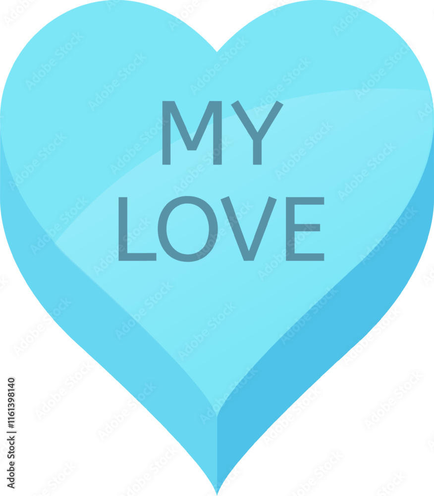Light blue candy heart featuring the phrase my love, capturing affection and romance, ideal for celebrating Valentine s Day or any romantic occasion Light blue candy heart featuring the phrase my love, capturing affection and romance, ideal for celebrating Valentine s Day or any romantic occasion