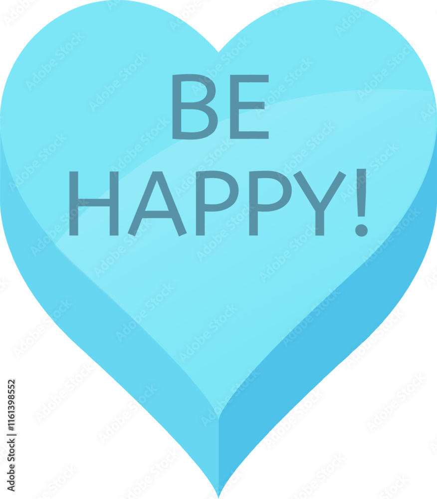Light blue candy heart with the words be happy written on it represents a sweet and simple message of joy and positivity, perfect for spreading love and happiness Light blue candy heart with the words be happy written on it represents a sweet and simple message of joy and positivity, perfect for spreading love and happiness