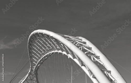 monochromatic view of the modern Spizzichino Bridge in Rome photo