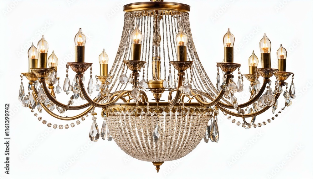 Crystal chandelier isolated on a white background Crystal chandelier isolated on a white background