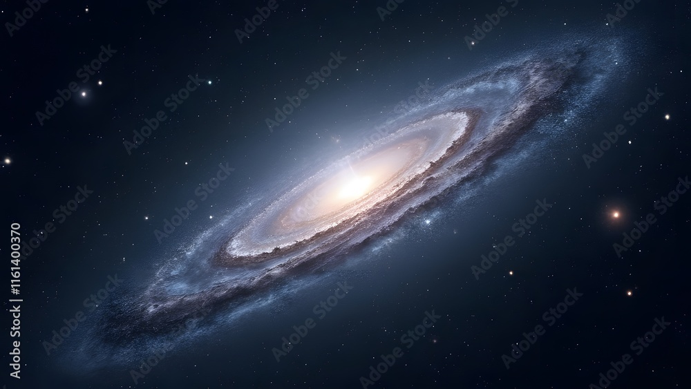 Fototapeta premium Stunning Andromeda Galaxy, Celestial Canvas of Stars, Dust, and Gas in Deep Space