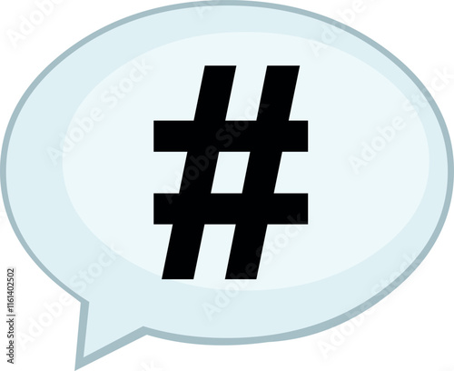 vector illustration icon speech bubble and hashtag, in trending topic concept