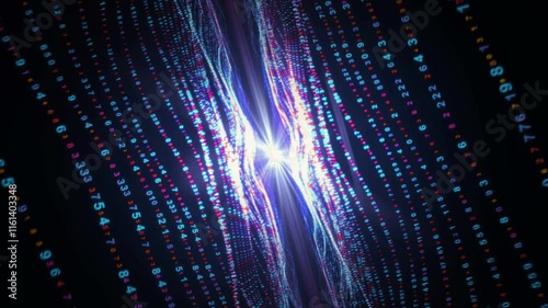 Digital waves concept seamless looped animation. Abstract background of cyberspace technology and cyber security.
