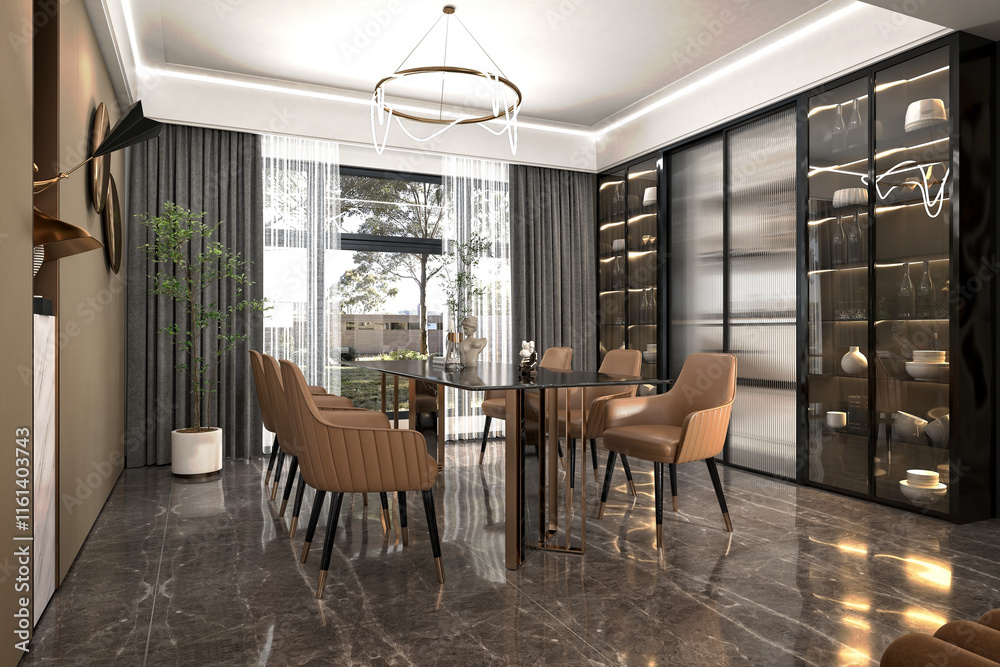 Fototapeta premium 3d render modern living room