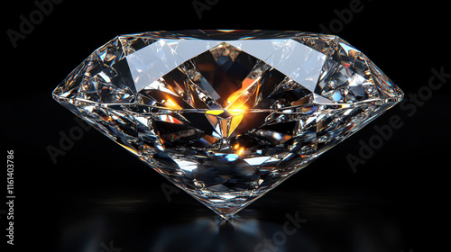 Exquisite Luxury Diamond with Clarity on Black Background for Jewelry and Elegance Concepts photo