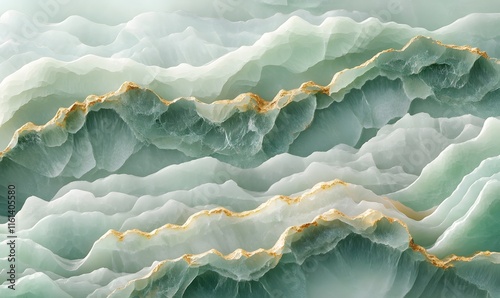 Green onyx stone texture with wavy pattern and gold veins.