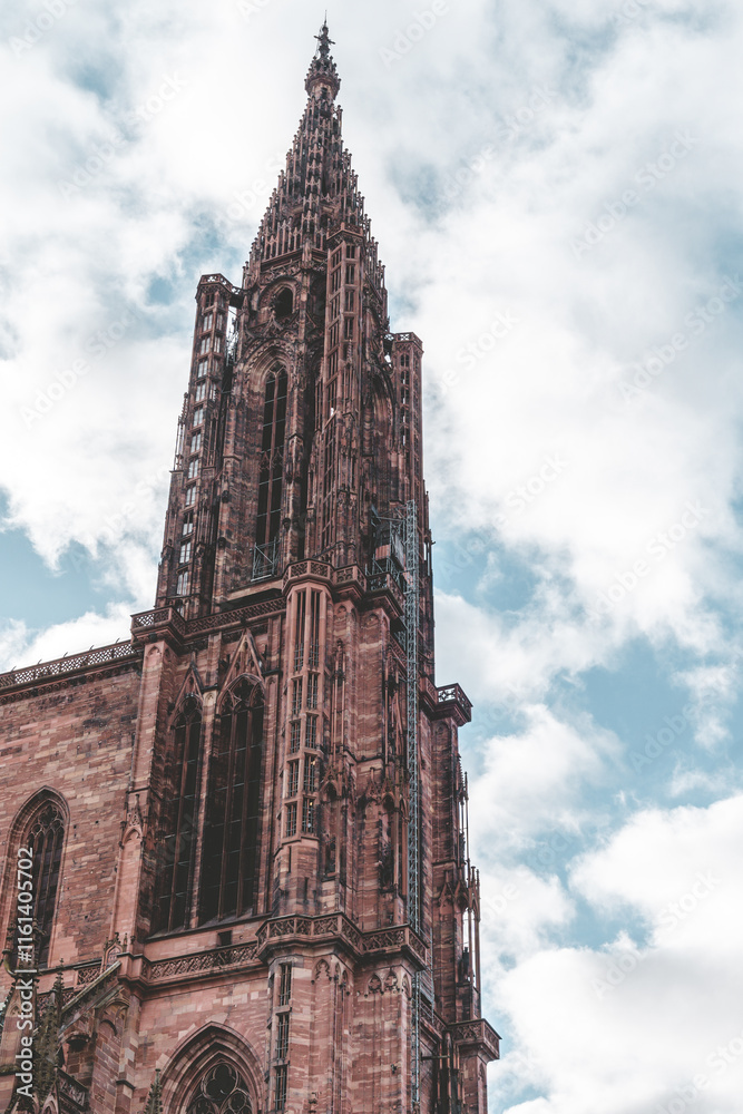 Spire of the Notre dam of Strasbourg cathedral in Strasbourg, France Spire of the Notre dam of Strasbourg cathedral in Strasbourg, France