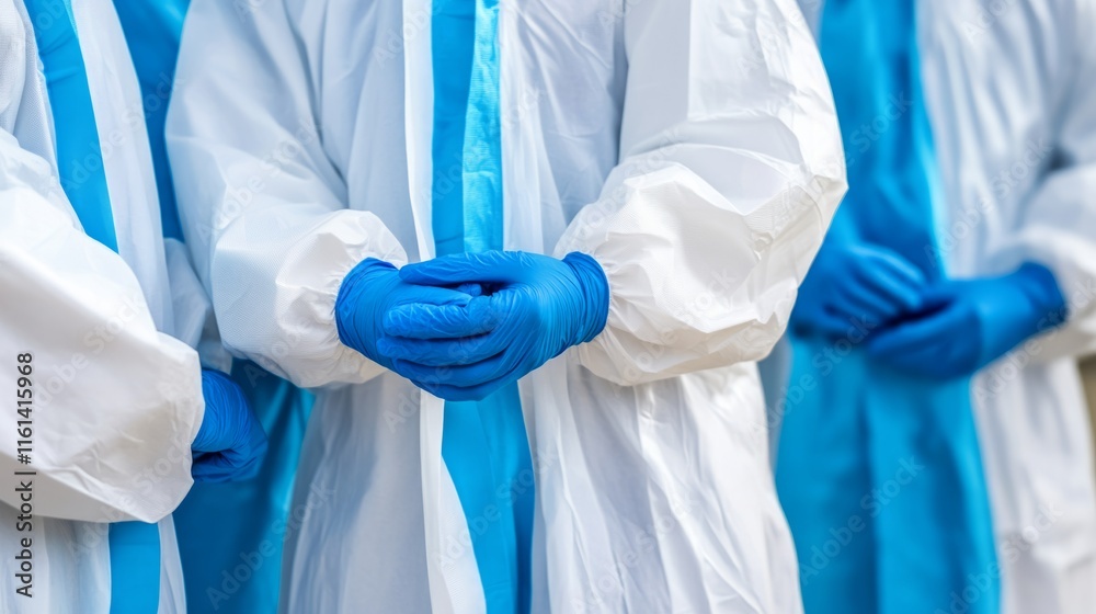 Researchers in protective gear meticulously examining medical samples, emphasizing the importance of precision and safety in scientific research Researchers in protective gear meticulously examining medical samples, emphasizing the importance of precision and safety in scientific research