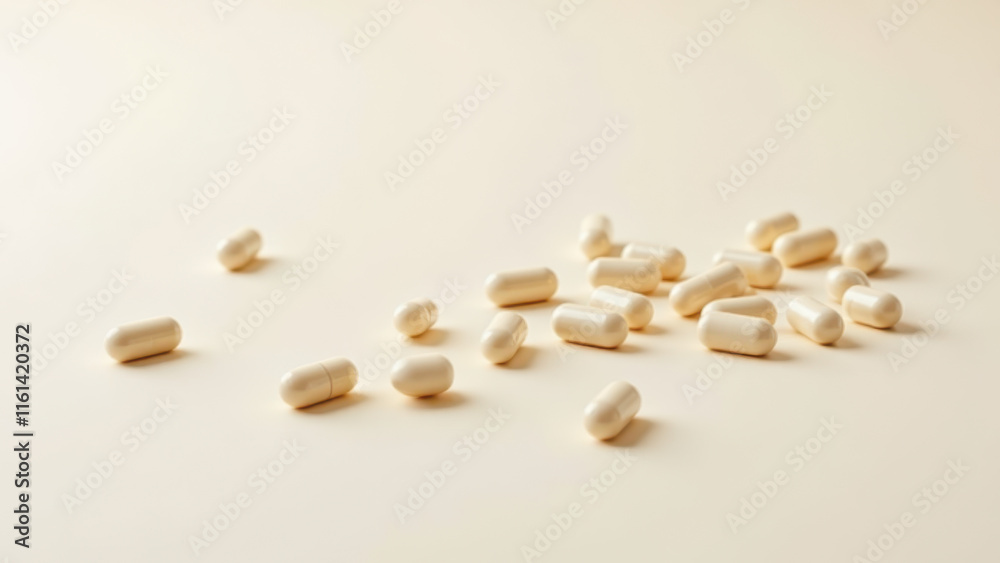 Magnesium Glycinate supplements on a surface. Magnesium Glycinate supplements on a surface.