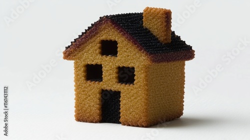 gingerbread house shaped cookie isolated on transparent background Generative...