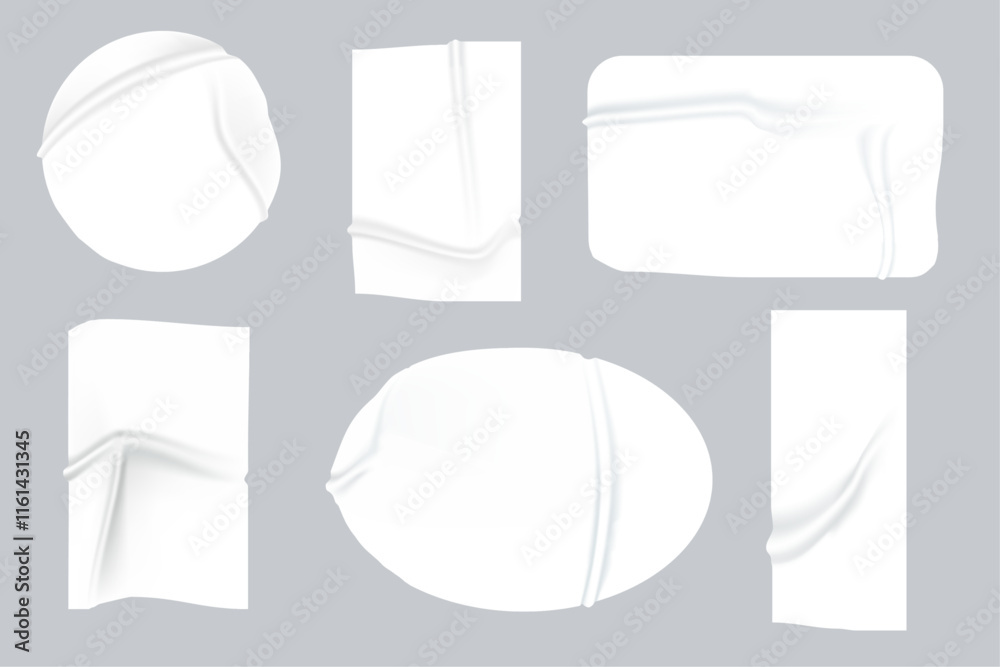 set of blank paper stickers