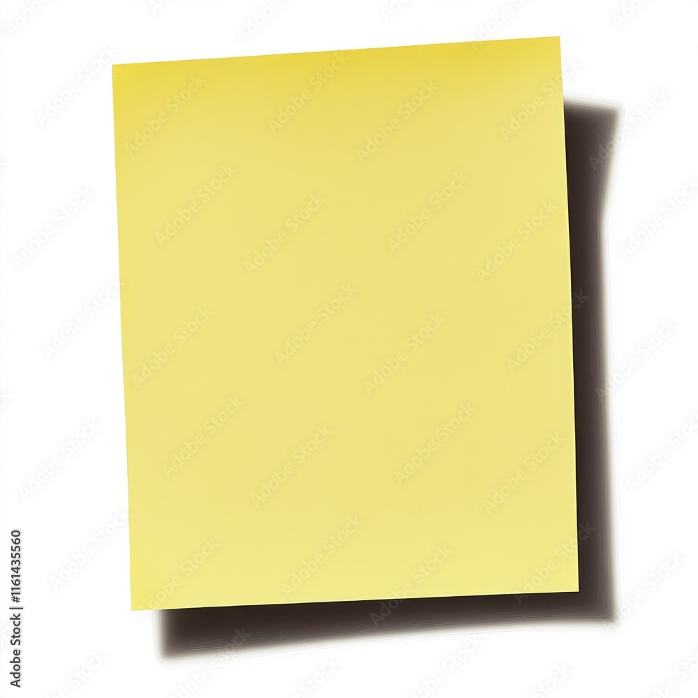 A blank yellow sticky note with a subtle shadow, perfect for reminders or notes. A blank yellow sticky note with a subtle shadow, perfect for reminders or notes.