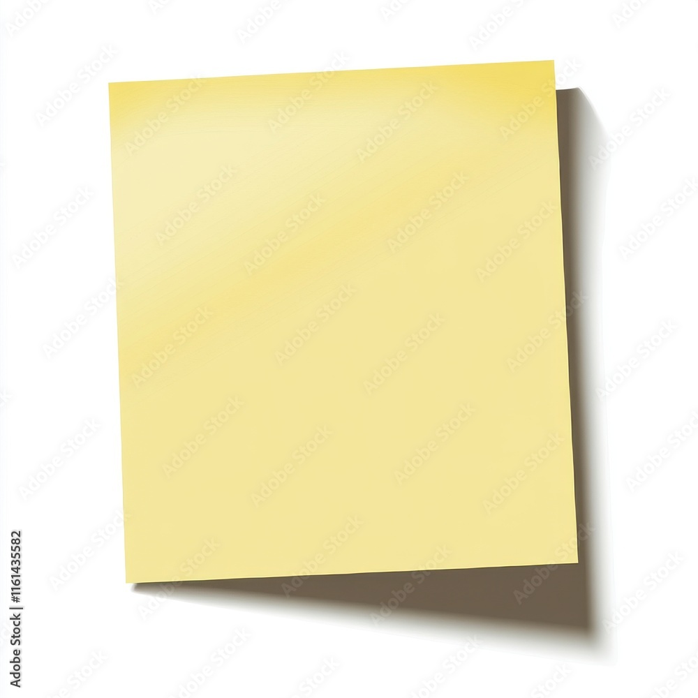 Close-up of a vibrant yellow sticky note with a slight shadow, ideal for reminders and notes. Close-up of a vibrant yellow sticky note with a slight shadow, ideal for reminders and notes.
