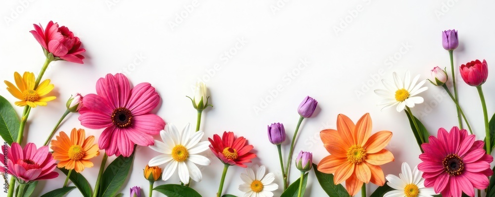 Spring Floral arrangement with white background , spring flowers, pastel colors Spring Floral arrangement with white background , spring flowers, pastel colors