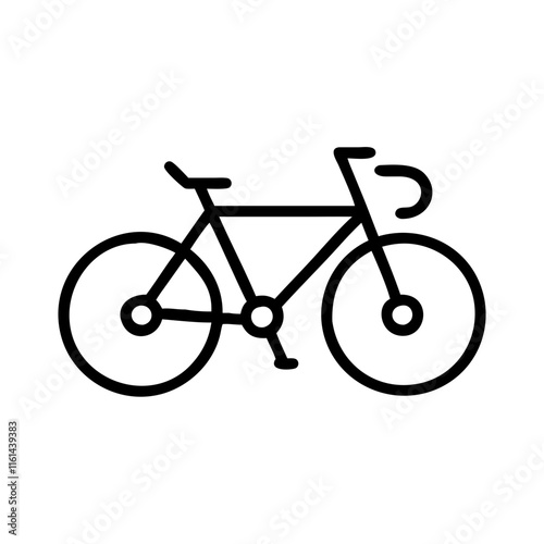 Bicycle outline illustration on white background