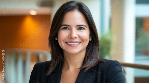 Free Download Headshot: Young happy smiling Spanish businesswoman, female company employee or company manager, confident female entrepreneur looking at the camera while working in the office. - GFXLoad