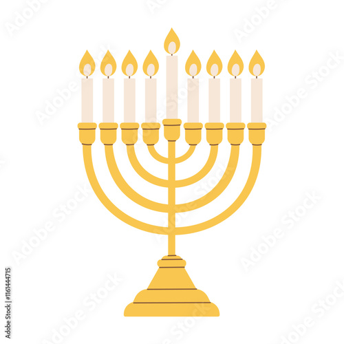 hanukkah menorah with candles