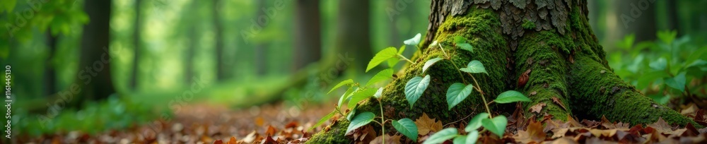 Camouflaged leaves on forest tree trunk blending into surroundings, tree bark, tree Camouflaged leaves on forest tree trunk blending into surroundings, tree bark, tree