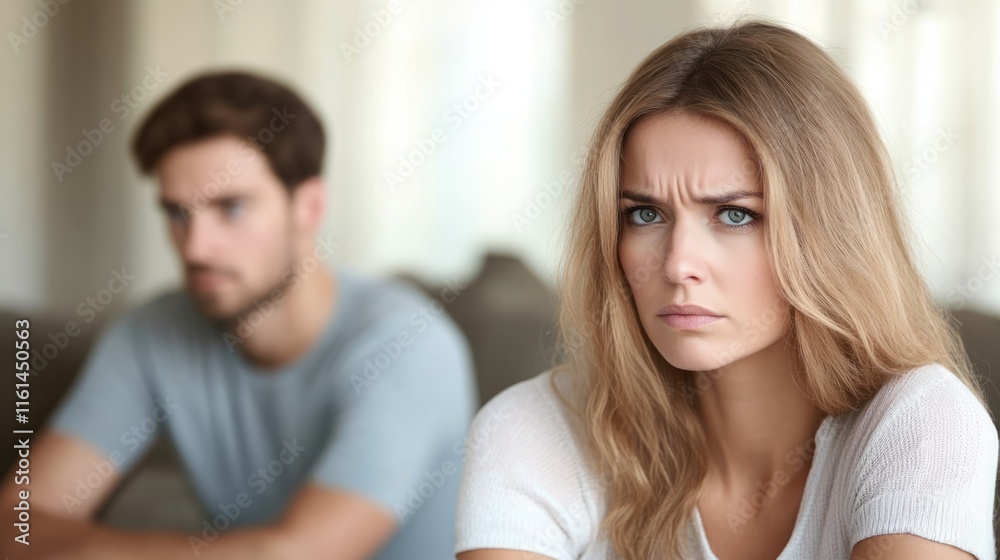 Serious sad woman thinking over a problem, man aside, meeting therapist, poor chance of getting pregnant after 40, unmet expectations, unable to handle family finances, interested in different things