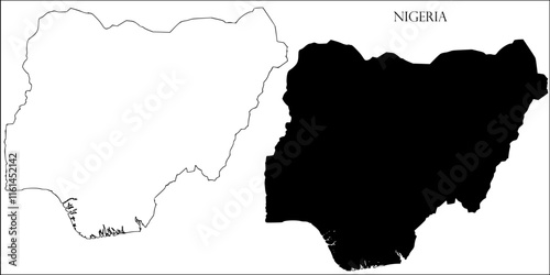 Nigeria Blank Map, Nigeria Map Outline Vector Images