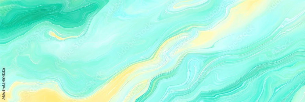 Fototapeta premium Abstract teal and yellow marble texture.