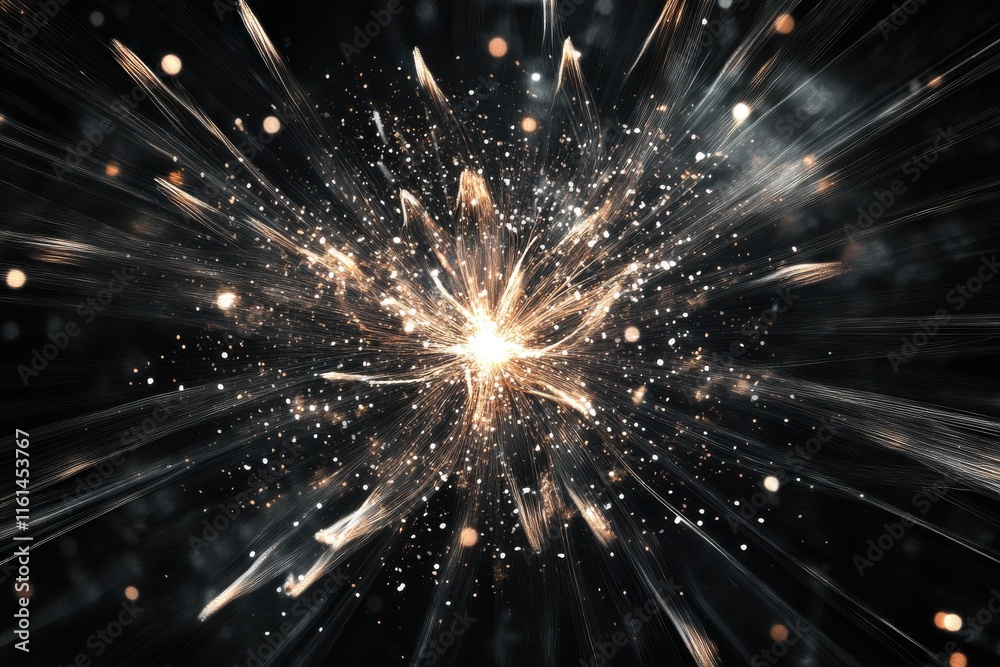 Fototapeta premium Transparent fireworks element: Sparkling star with radiant effects for celebrations.