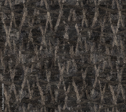 A high-resolution texture of carpet, showcasing detailed patterns and textures in black tones. The background is plain for easy integration, creating a seamless pattern. photo