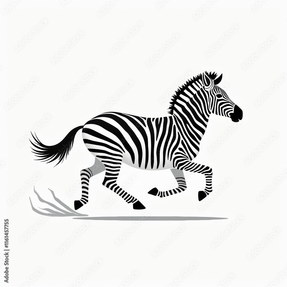 Obraz premium Minimalist design of zebras running