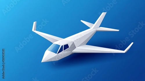 Polygonal airplane detailed vector illustration for design or aviationrelated concepts