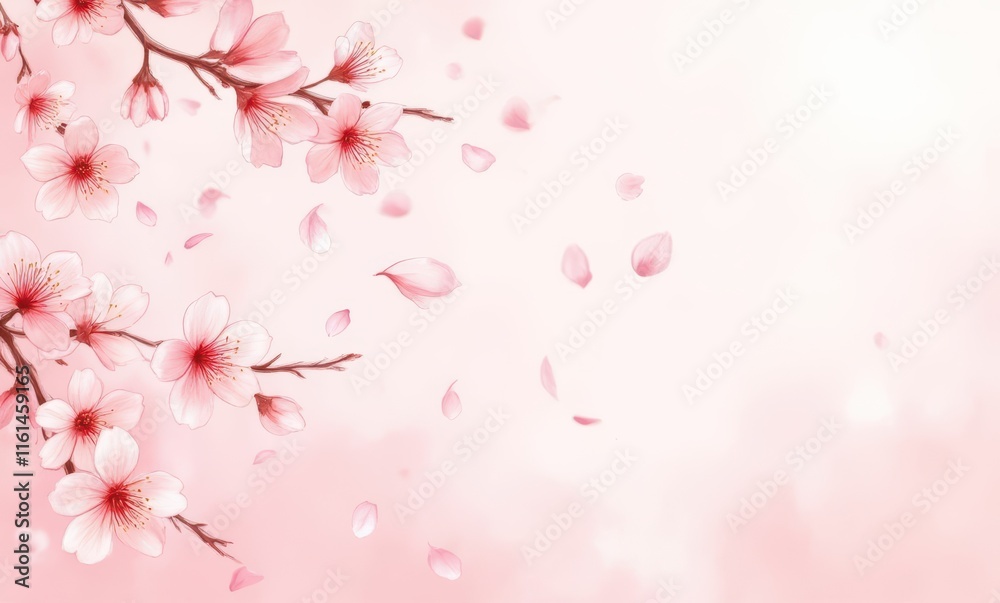 Blossoming cherry blossoms in soft pink tones Blossoming cherry blossoms in soft pink tones