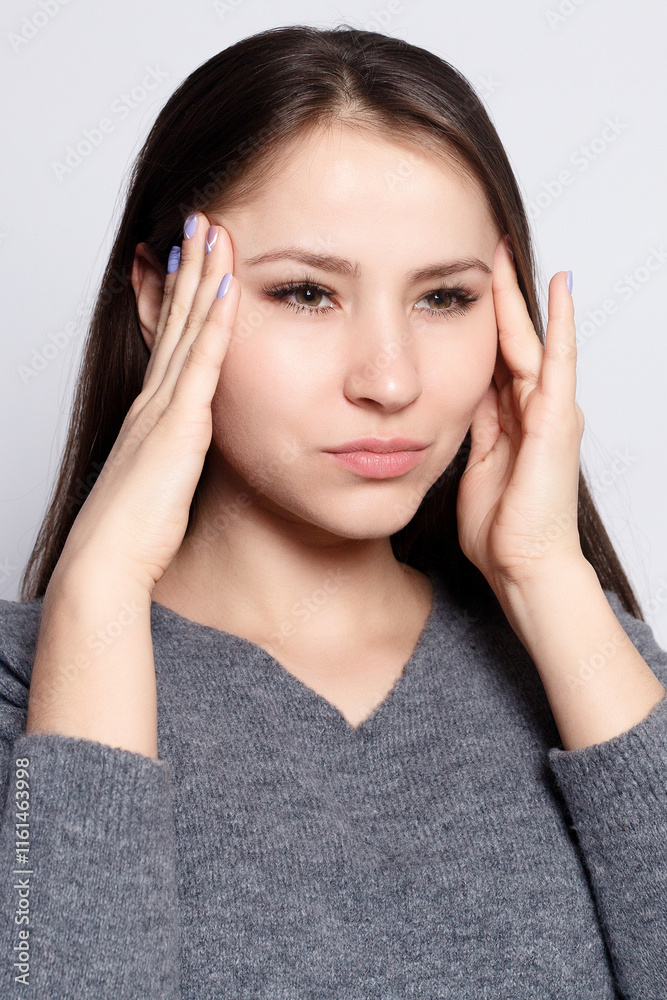 Throat Pain. Closeup Of Sick Woman With Sore Throat Feeling Bad Throat Pain. Closeup Of Sick Woman With Sore Throat Feeling Bad