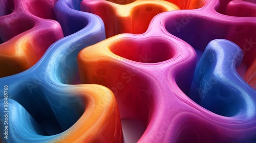 Abstract Maze of Swirling Colors
