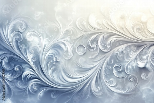 Abstract swirls in soft blue and white tones. decorative background design