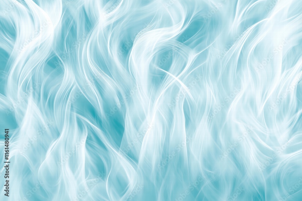 Fototapeta premium White swirling patterns in soft blue tones. abstract light design