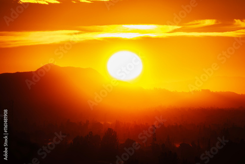 Fiery sunrise behind Mt Hol...
