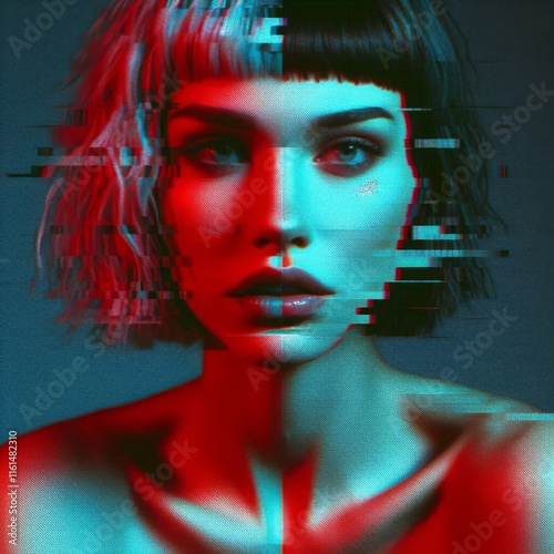 Glitch Distortion Female Image photo