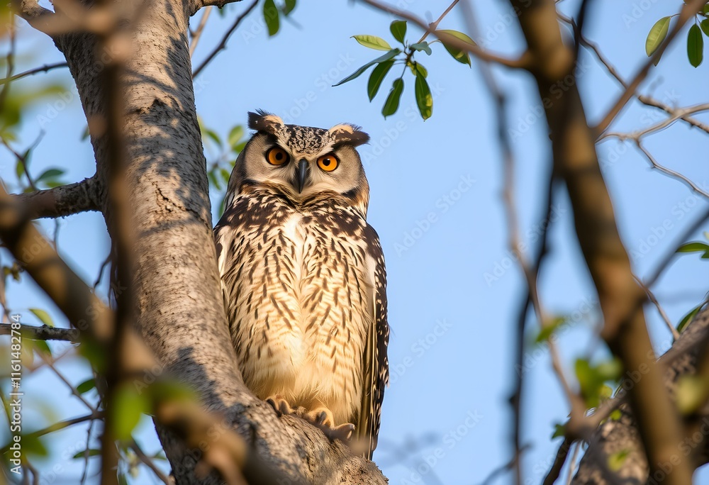 An Eagle Owl in a tree An Eagle Owl in a tree