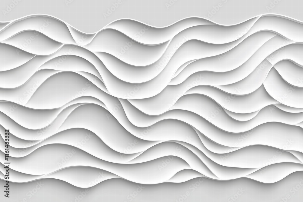 Fototapeta premium Abstract layered white paper-like waves creating depth and flow. modern design and branding