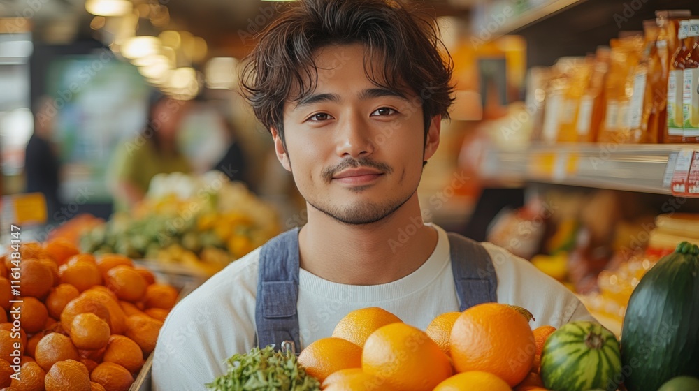 Obraz premium Fresh Produce Market Worker