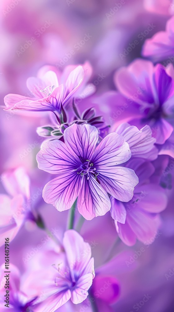 Fototapeta premium Purple flower with a green stem.