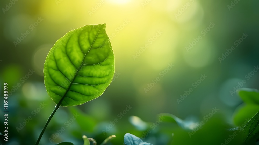 Vibrant Green Leaf Macro Photography, Lush Foliage Wallpaper, Nature Background, Bokeh Effect, Organic Shapes, Sunlight, Close-up, Detailed Texture Vibrant Green Leaf Macro Photography, Lush Foliage Wallpaper, Nature Background, Bokeh Effect, Organic Shapes, Sunlight, Close-up, Detailed Texture